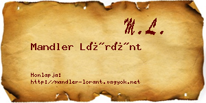 Mandler Lóránt névjegykártya